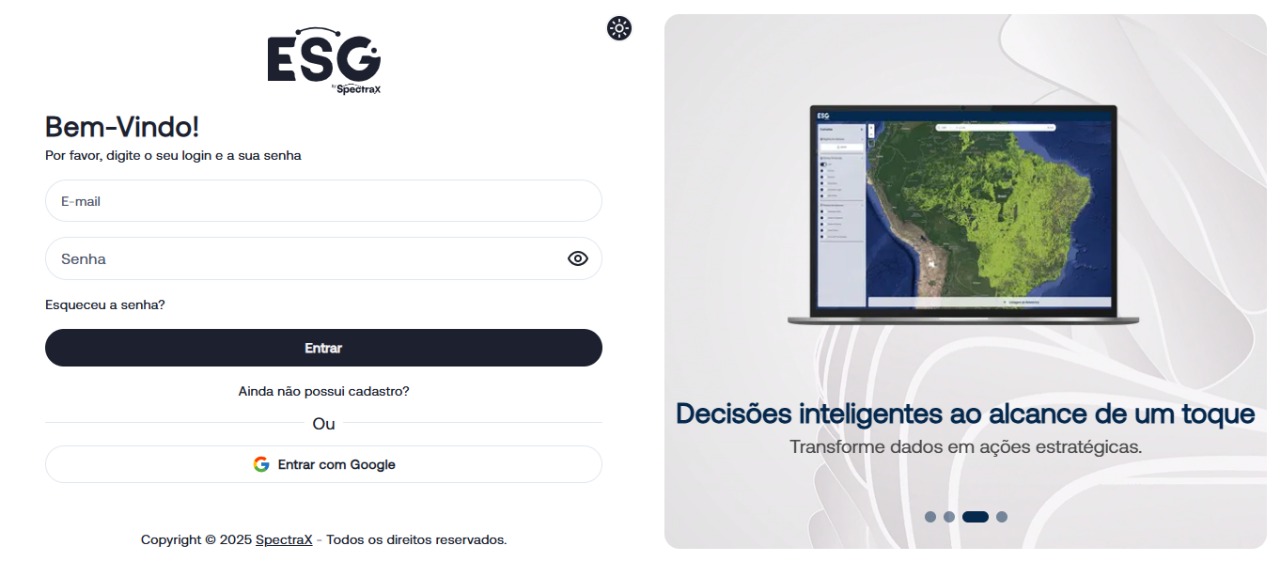 Clique na imagem e v&aacute; direto para a p&aacute;gina de acesso do ESG SpectraX